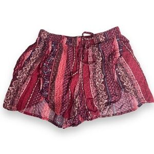 Hollister Size S Shorts Fly Away Wrap Shorts Red Boho 2.5" Inseam Drawstring